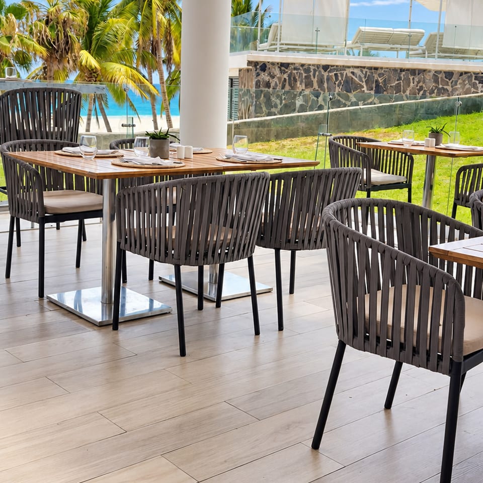 Dining terrace overlooking the ocean