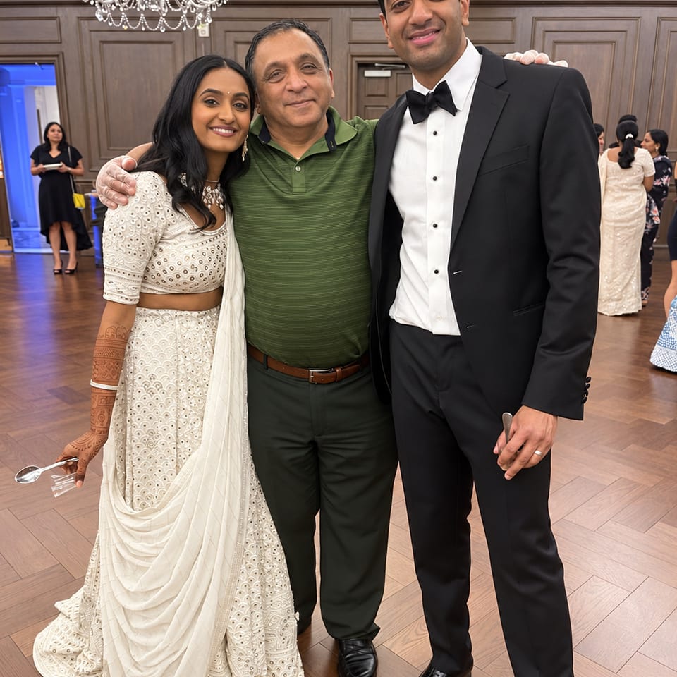 Wedding celebration in a ballroom